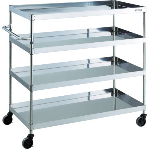 TRUSCO ステンレス製ワゴン クリーンフェニックスワゴン SUS430 W900×D600×H1200 4段