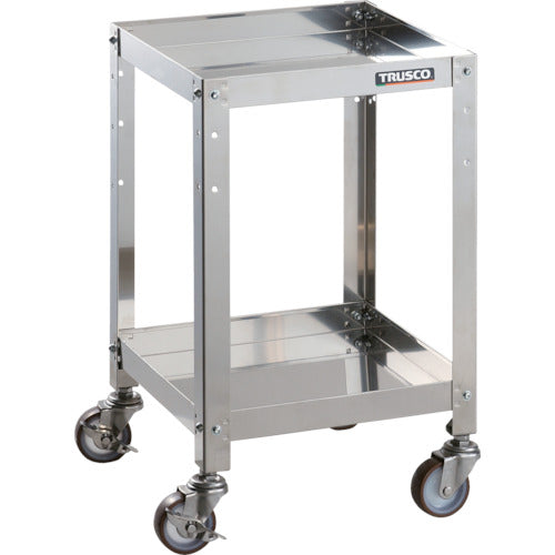 TRUSCO ステンレスワゴン クリーンラビット 75φウレタン車SUS金具 360×360×H600 2段