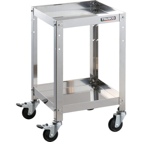 TRUSCO ステンレスワゴン クリーンラビット 75φゴム車鉄金具 360×360×H600 2段