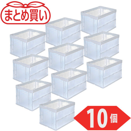TRUSCO 【まとめ買い】オリコン 折りたたみコンテナ50L 透明 10個