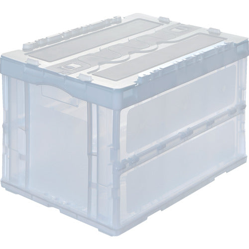 TRUSCO オリコン 折りたたみコンテナ50L スライドロックフタ付 透明