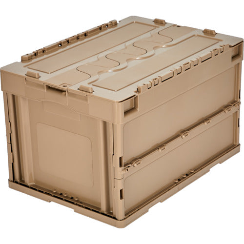 TRUSCO オリコン 蓋つき折りたたみコンテナ 50L コヨーテ