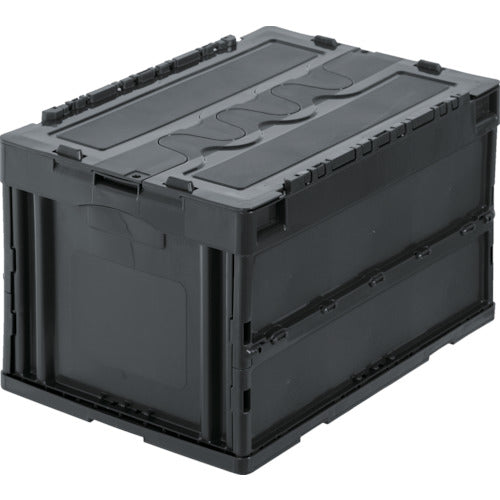 TRUSCO オリコン 蓋つき折りたたみコンテナ 50L グレー