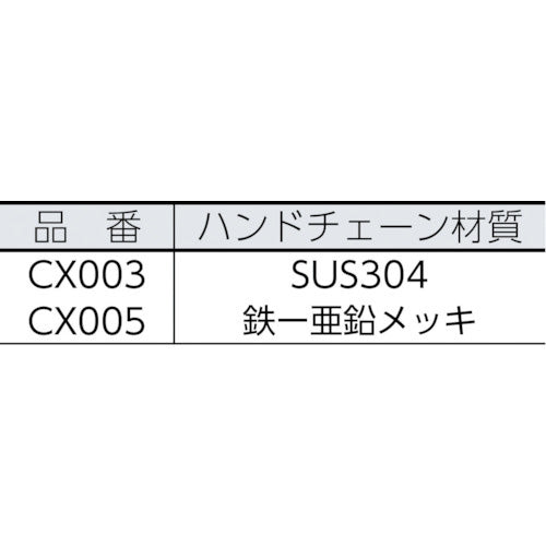 キトー キトーチェーンブロックCX 定格荷重250kg 標準揚程2.5m