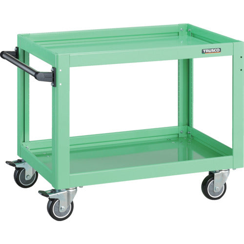 TRUSCO ツールワゴン ドルフィン 750×500 4輪自在 ウレタン車輪 ヤンググリーン
