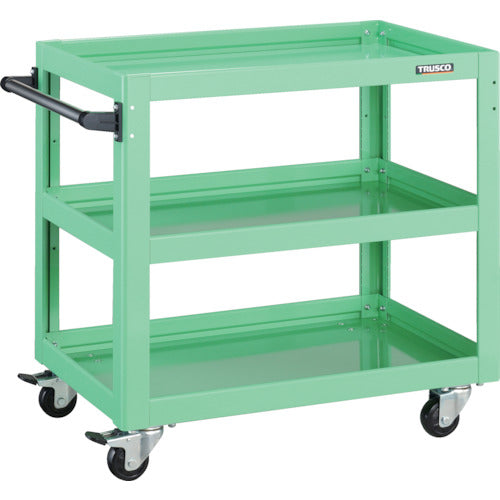 TRUSCO ツールワゴン ドルフィン 750X500 4輪自在 ヤンググリーン