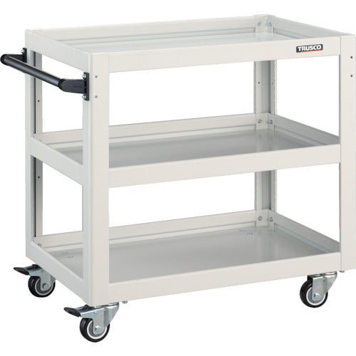 TRUSCO ツールワゴン ドルフィン 750×500 4輪自在 ウレタン車輪 ホワイト