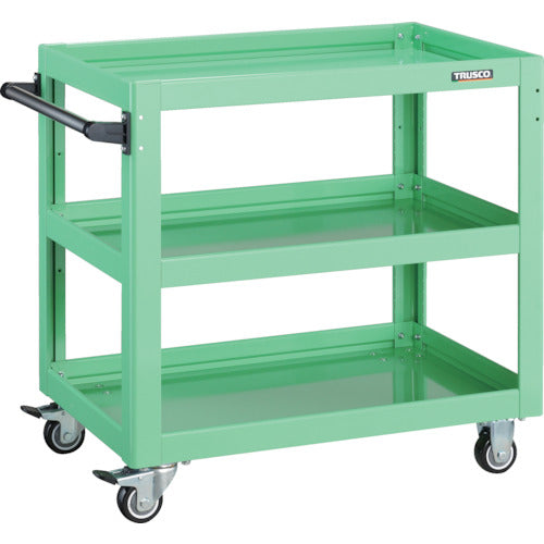 TRUSCO ツールワゴン ドルフィン 750×500 ウレタン車輪 ヤンググリーン