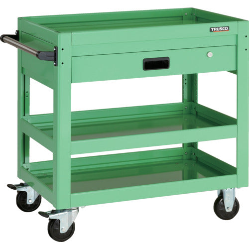 TRUSCO ツールワゴン ドルフィン 750X500 1段引出 ヤンググリーン