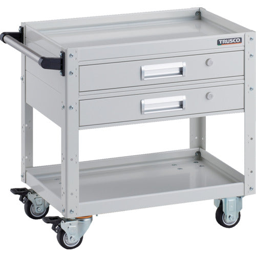 TRUSCO ツールワゴン イーグルワゴン 600×400×H600 2段引出付 ウレタン車輪 ホワイト