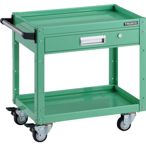 TRUSCO ツールワゴン イーグルワゴン 600×400×H600 引出付 ウレタン4輪自在 ヤンググリーン