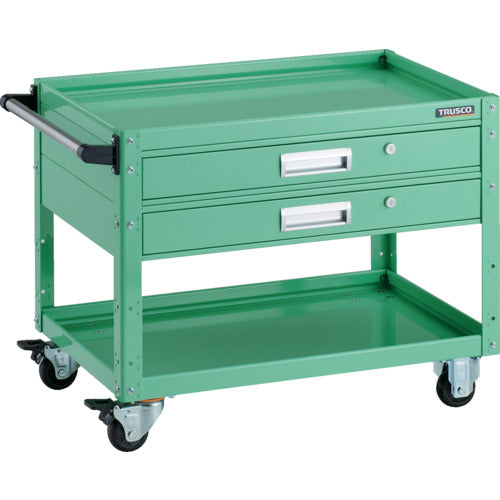 TRUSCO ツールワゴン イーグルワゴン 750X500XH600 引出付 ヤンググリーン