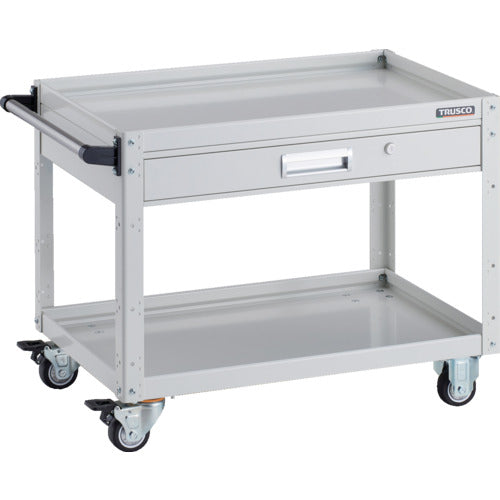 TRUSCO ツールワゴン イーグルワゴン 750×500×H600 引出付 ウレタン車輪 ホワイト