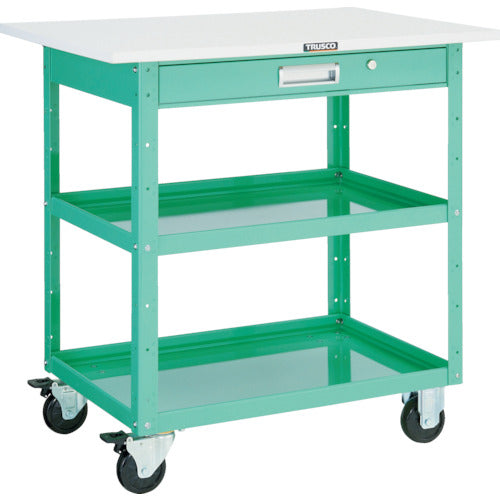 TRUSCO ツールワゴン イーグルワゴン 600X400 引出 天板付 ヤンググリーン