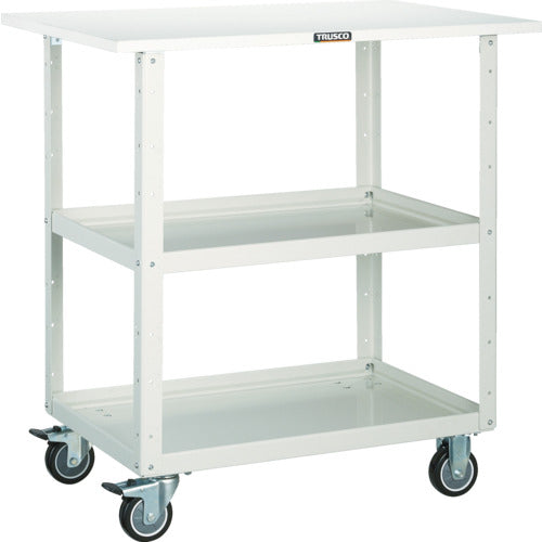 TRUSCO ツールワゴン イーグルワゴン 750X500 天板付 ウレタン車輪 ホワイト