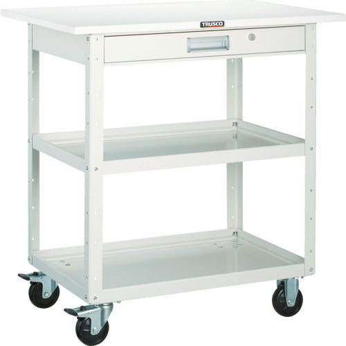 TRUSCO ツールワゴン イーグルワゴン 750X500 引出 天板付 ホワイト