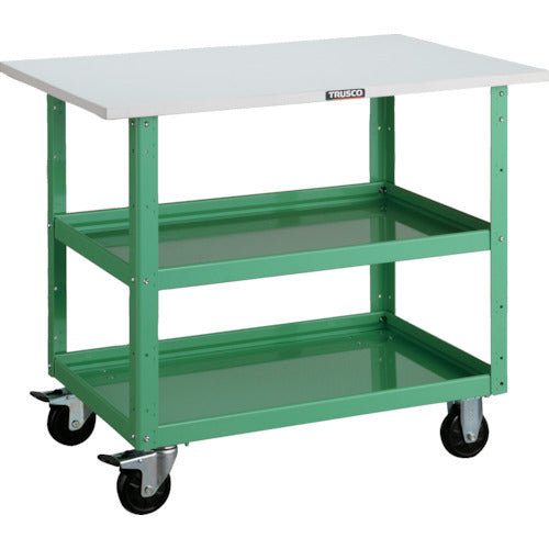 TRUSCO ツールワゴン イーグルワゴン 750X500XH740 天板付 ヤンググリーン