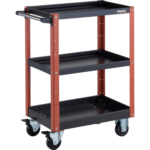 TRUSCO ツールワゴン イーグルワゴン 600X400XH880 浅2深1段 ブラック/オレンジ