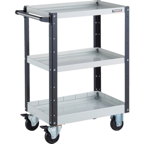 TRUSCO ツールワゴン イーグルワゴン 600X400XH880 浅2深1段 ホワイト/ブラック