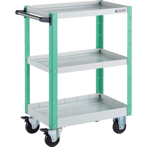 TRUSCO ツールワゴン イーグルワゴン 600X400XH880 浅2深1段 ホワイト/ヤンググリーン