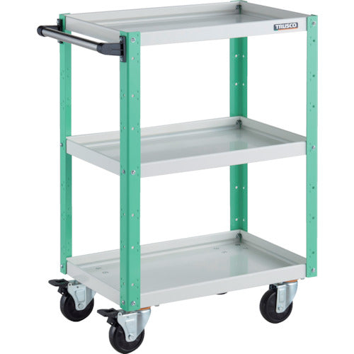 TRUSCO ツールワゴン イーグルワゴン 600X400XH880 4輪自在 ホワイト/ヤンググリーン