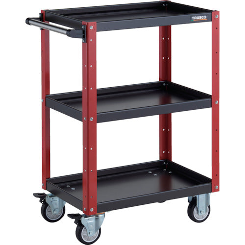 TRUSCO ツールワゴン イーグルワゴン 600X400XH880 ウレタン車輪 ブラック/レッド