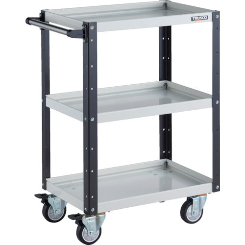 TRUSCO ツールワゴン イーグルワゴン 600X400XH880 4輪自在 ウレタン車輪 ホワイト/ブラック