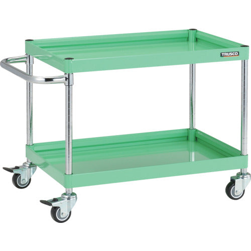 TRUSCO ツールワゴン ファルコンワゴン 750×500 ウレタン車輪 ヤンググリーン