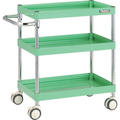 TRUSCO ツールワゴン ファルコンワゴン 600×400 ウレタン双輪車 ヤンググリーン