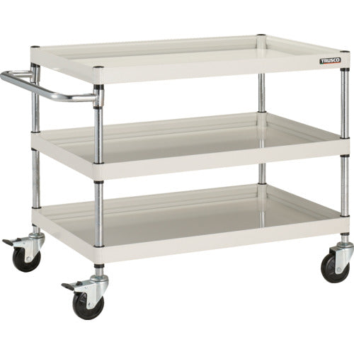 TRUSCO ツールワゴン ファルコンワゴン900X600 ゴム車輪 ホワイト