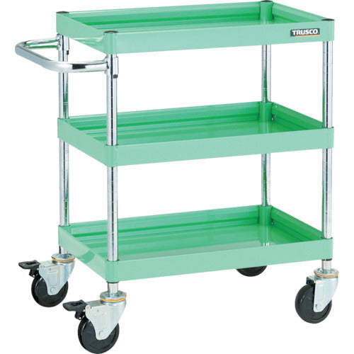 TRUSCO ツールワゴン ファルコンワゴン900X600 ゴム車輪 ヤンググリーン
