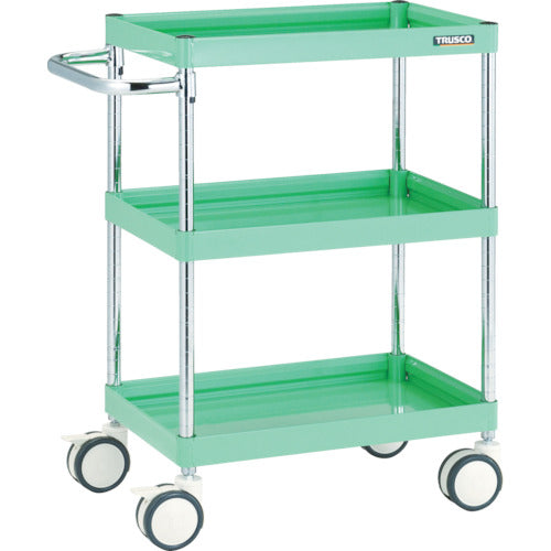 TRUSCO ツールワゴン ファルコンワゴン 600×400 ウレタン双輪車 ヤンググリーン