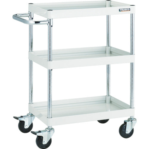 TRUSCO ツールワゴン ファルコンワゴン900X600 ゴム車輪 ホワイト