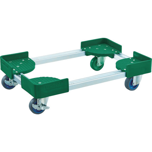 TRUSCO 伸縮式コンテナ台車 内寸500−600X600−700 AC ストッパー付