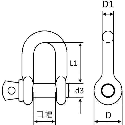 クロスビー シャックル ねじ込み・ストレート