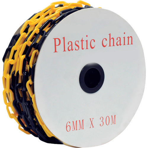セーフラン プラスチックチェーン 黄/黒 トラチェーン 30m