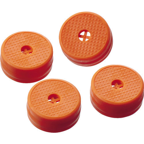 TRUSCO 樹脂台車 交換用すべり止めゴム オレンジ 4個入り
