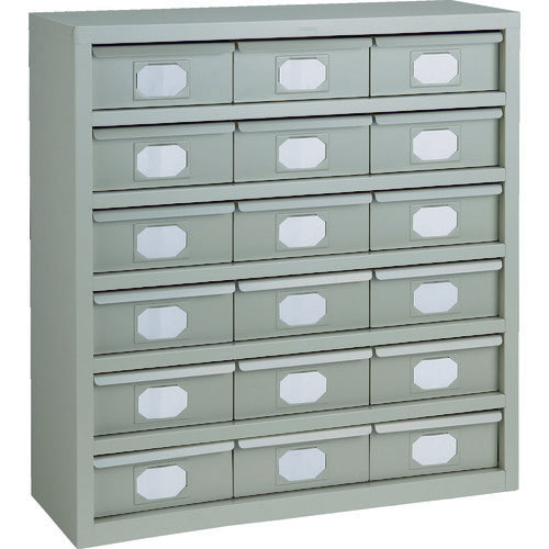 TRUSCO K型引出しユニット 854X890 V−2X18個 ネオグレー