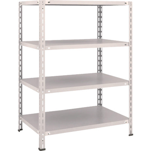 TRUSCO スチールラック 軽量棚 中棚ボルトレス型 875X600X1200 4段 ネオグレー