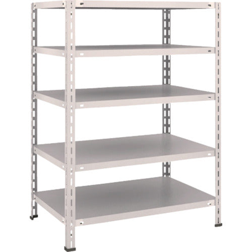 TRUSCO スチールラック 軽量棚 中棚ボルトレス型 875X600X1200 5段 ネオグレー