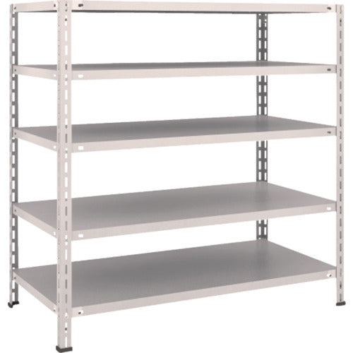 TRUSCO スチールラック 軽量棚 中棚ボルトレス型1200X600X1200 5段 ネオグレー