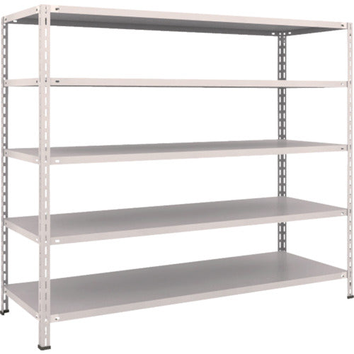 TRUSCO スチールラック 軽量棚 中棚ボルトレス型1800X600X1500 5段 ネオグレー