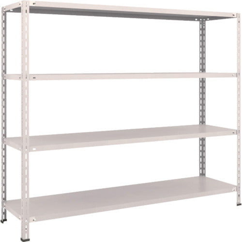 TRUSCO スチールラック 軽量棚 中棚ボルトレス型1800X450X1500 4段 ネオグレー