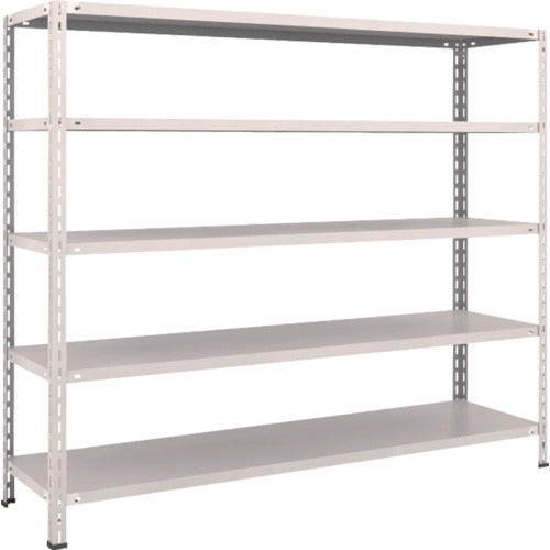 TRUSCO スチールラック 軽量棚 中棚ボルトレス型1800X450X1500 5段 ネオグレー