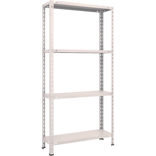 TRUSCO スチールラック 軽量棚 中棚ボルトレス型 875X300X1800 4段 ネオグレー