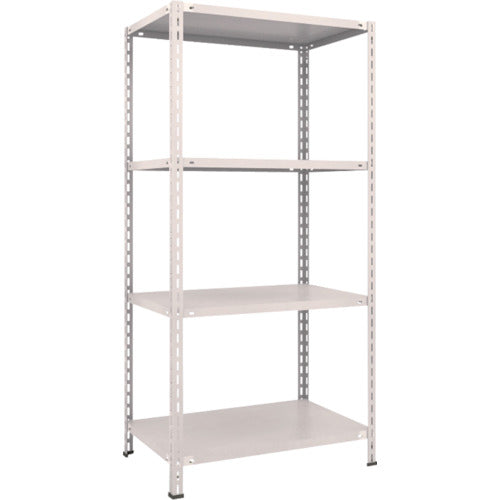 TRUSCO スチールラック 軽量棚 中棚ボルトレス型 875X600X1800 4段 ネオグレー