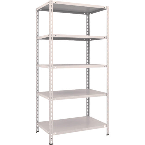 TRUSCO スチールラック 軽量棚 中棚ボルトレス型 875X600X1800 5段 ネオグレー