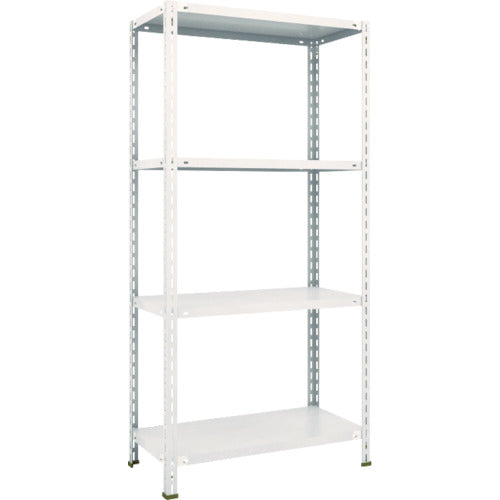 TRUSCO スチールラック 軽量棚 中棚ボルトレス型 875X450X1800 4段 ネオグレー