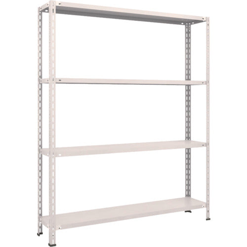 TRUSCO スチールラック 軽量棚 中棚ボルトレス型1500X300X1800 4段 ネオグレー