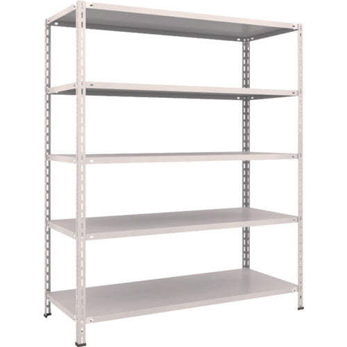 TRUSCO スチールラック 軽量棚 中棚ボルトレス型1500X600X1800 5段 ネオグレー
